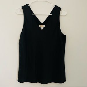 TALBOTS NWOT Black Sleeveless Silk Textured Top